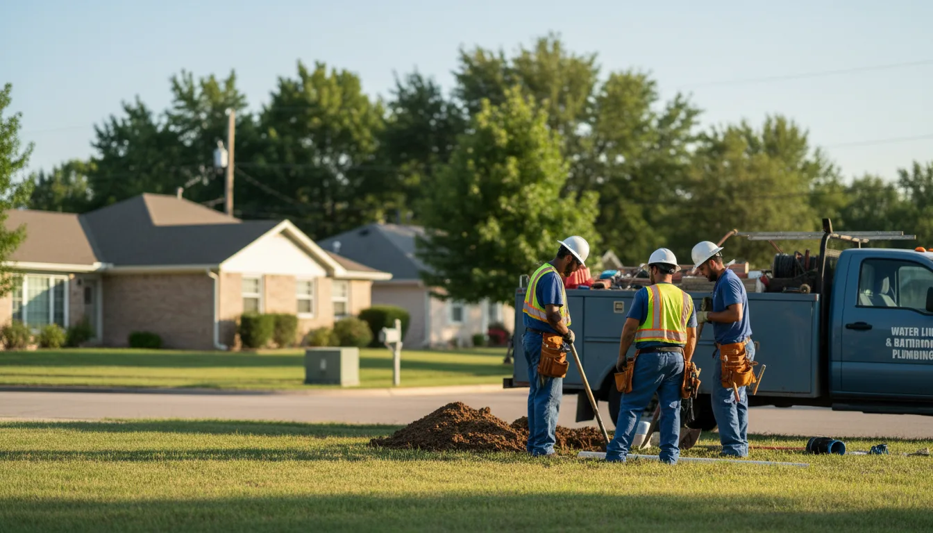 Residential water line and bathroom plumbing service in Manhattan, IL